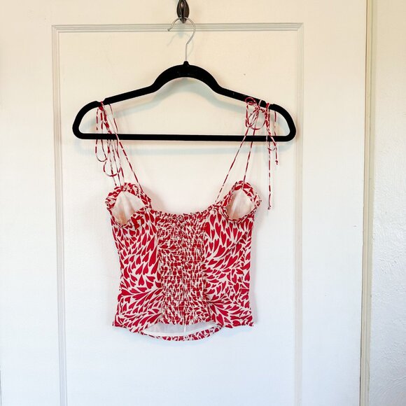 Reformation | Novena Floral Tie Sweetheart Tank Top in Hearts Love - Picture 5 of 7
